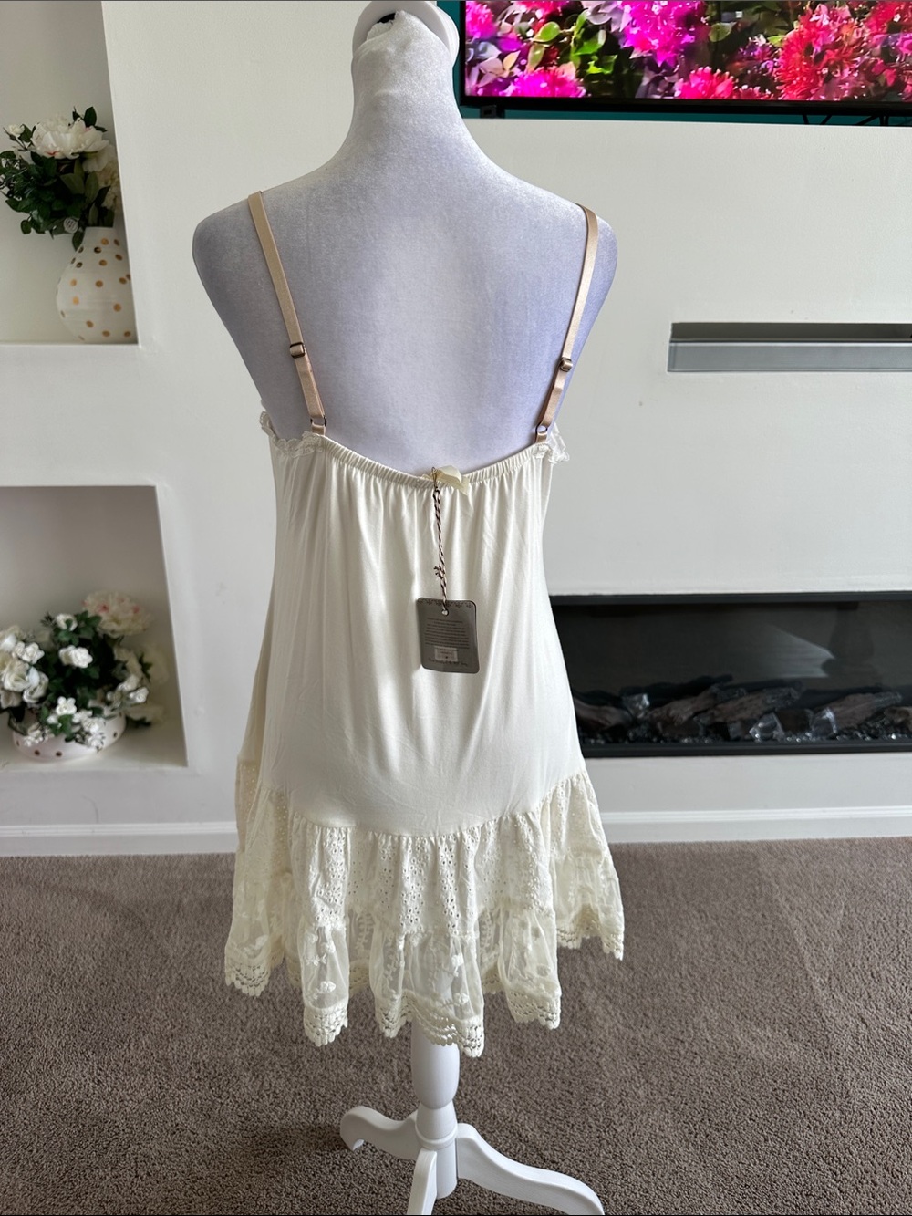 Matilda Jane Cream Lace-Trim Slip Dress - Picture 3 of 10